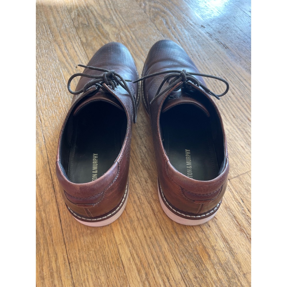 Johnston & Murphy Brown Perforated Leather Oxford Dress Shoes‎ Mens 11 59-1624 - Picture 4 of 6